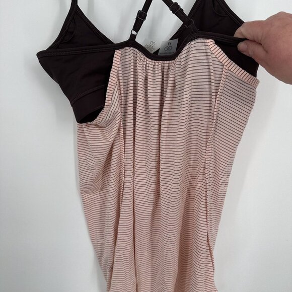 Calia By Carrie Underwood NWT Double Layer Tank Top Size Medium Pink Plum Stripe - Picture 5 of 5